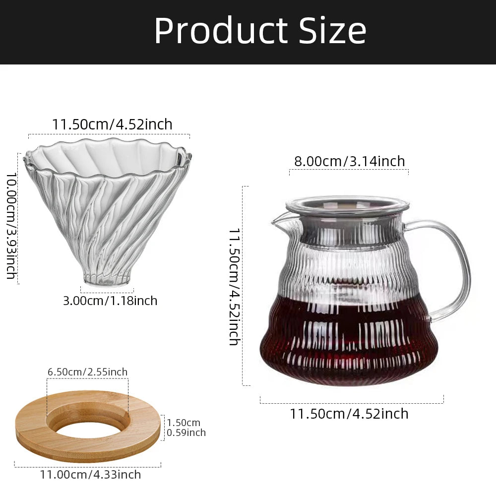 MYVIT Reusable 600ml Coffee Filter Cup Set - Hand Brew Perfection