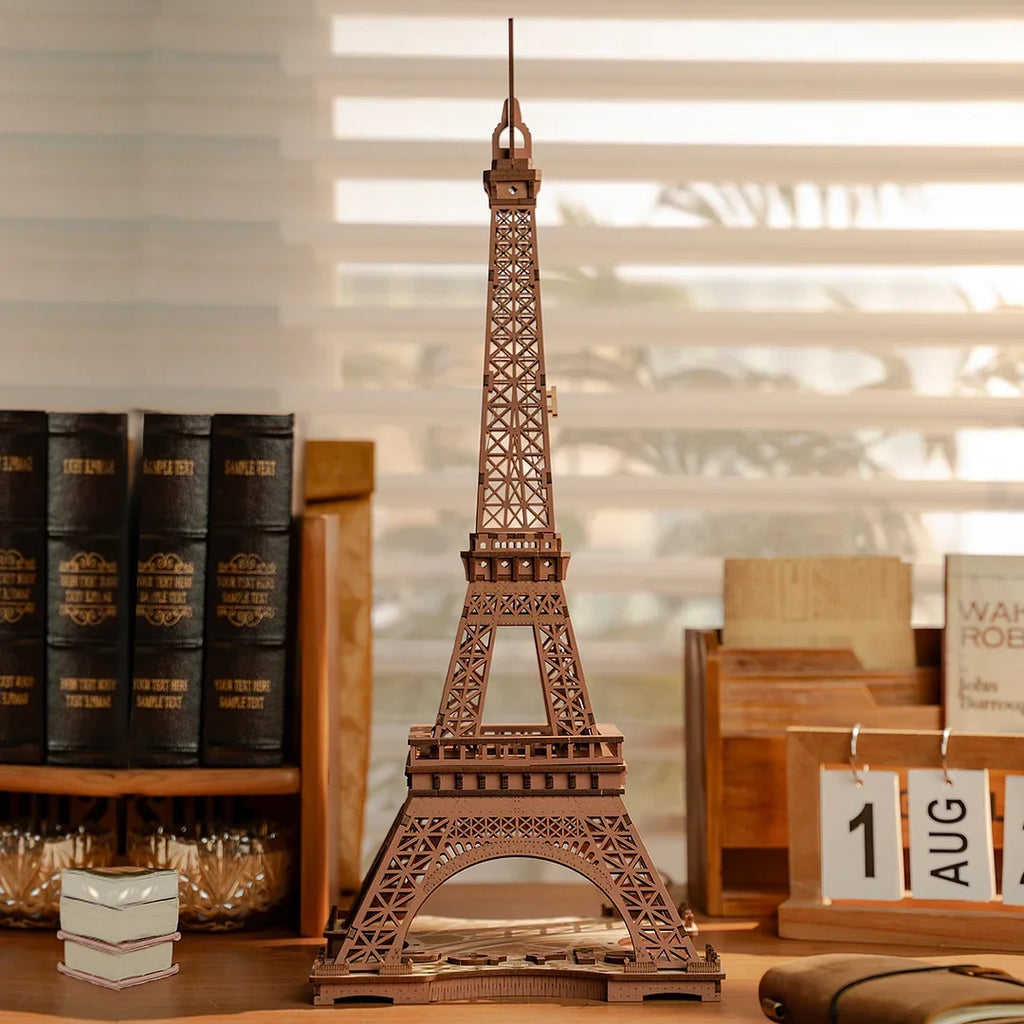 Robotime Eiffel Tower 3D Wooden Puzzle - Engaging DIY Model for Adults