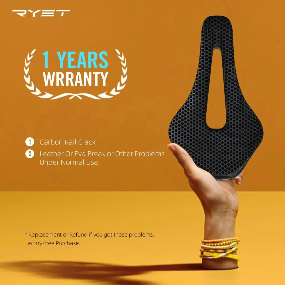 RYET Ultralight 3D Printed Bike Saddle - Comfortable & Breathable