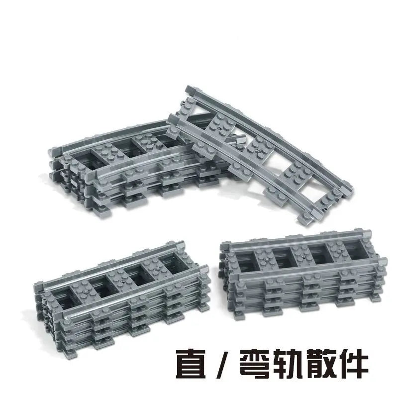 MOC City Train Tracks - Flexible Building Block Railway Set