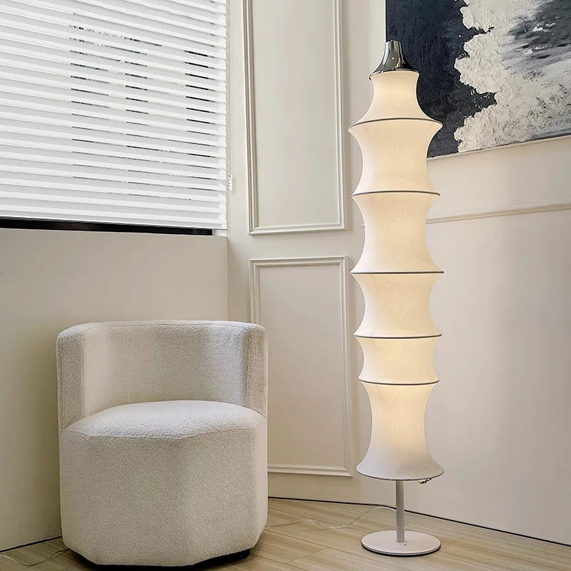 Elegant Modern Silk Art Floor Lamp - LED Lighting for Stylish Decor
