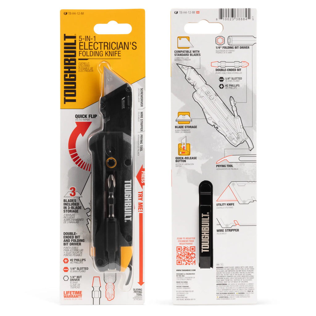 TOUGHBUILT 5-in-1 Electrician's Multi-Tool Utility Knife