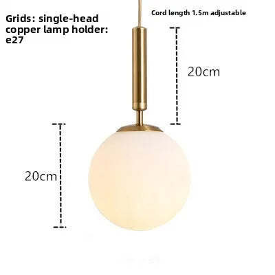 Nordic Modern Glass Pendant Lamp for Bedroom & Living Room