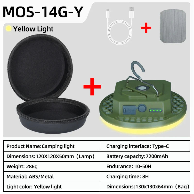 Rechargeable 30W LED Lantern - Portable Camping Light with USB Charging