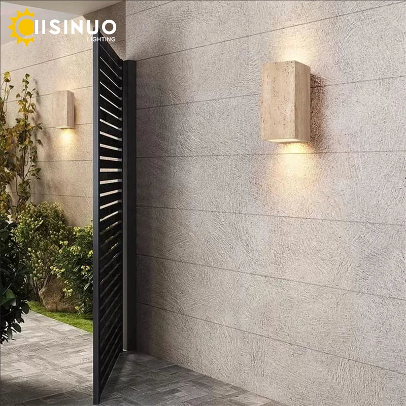 Elegant LED Stone Wall Light – Stylish Outdoor Sconce