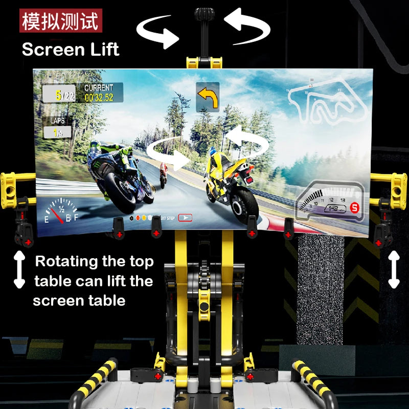 Motorcycle Test Bench Building Blocks - Fun Engineering Toy for Kids