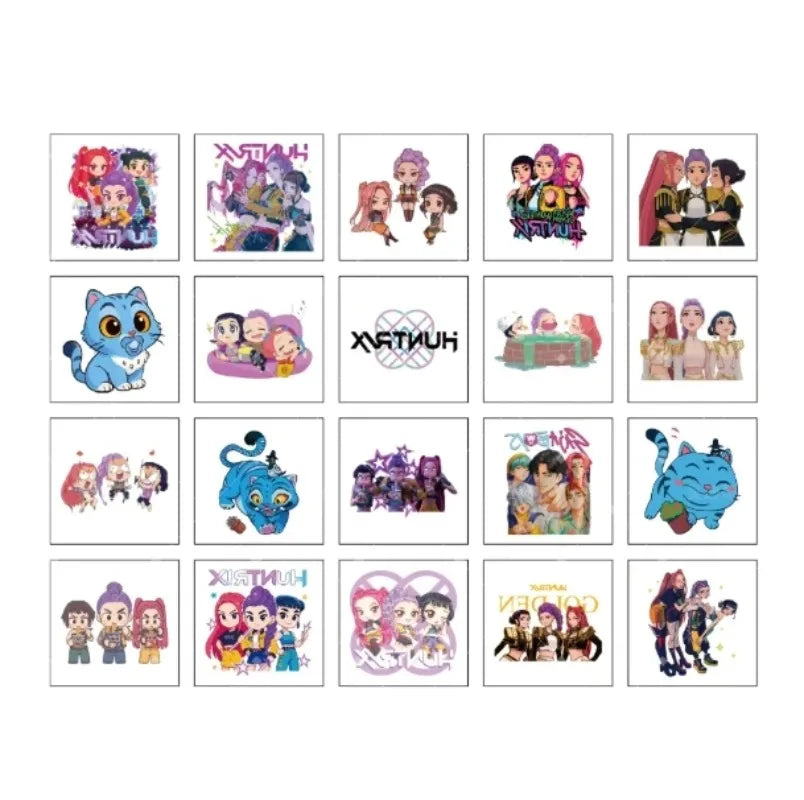 20pcs Cartoon Temporary Tattoo Stickers for Parties & Cosplay