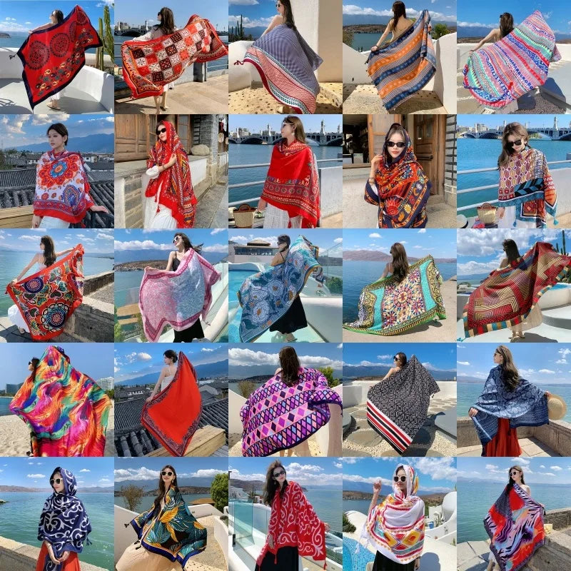 28 Stylish Travel Beach Shawls | 90x180cm Sunscreen Scarfs for Women