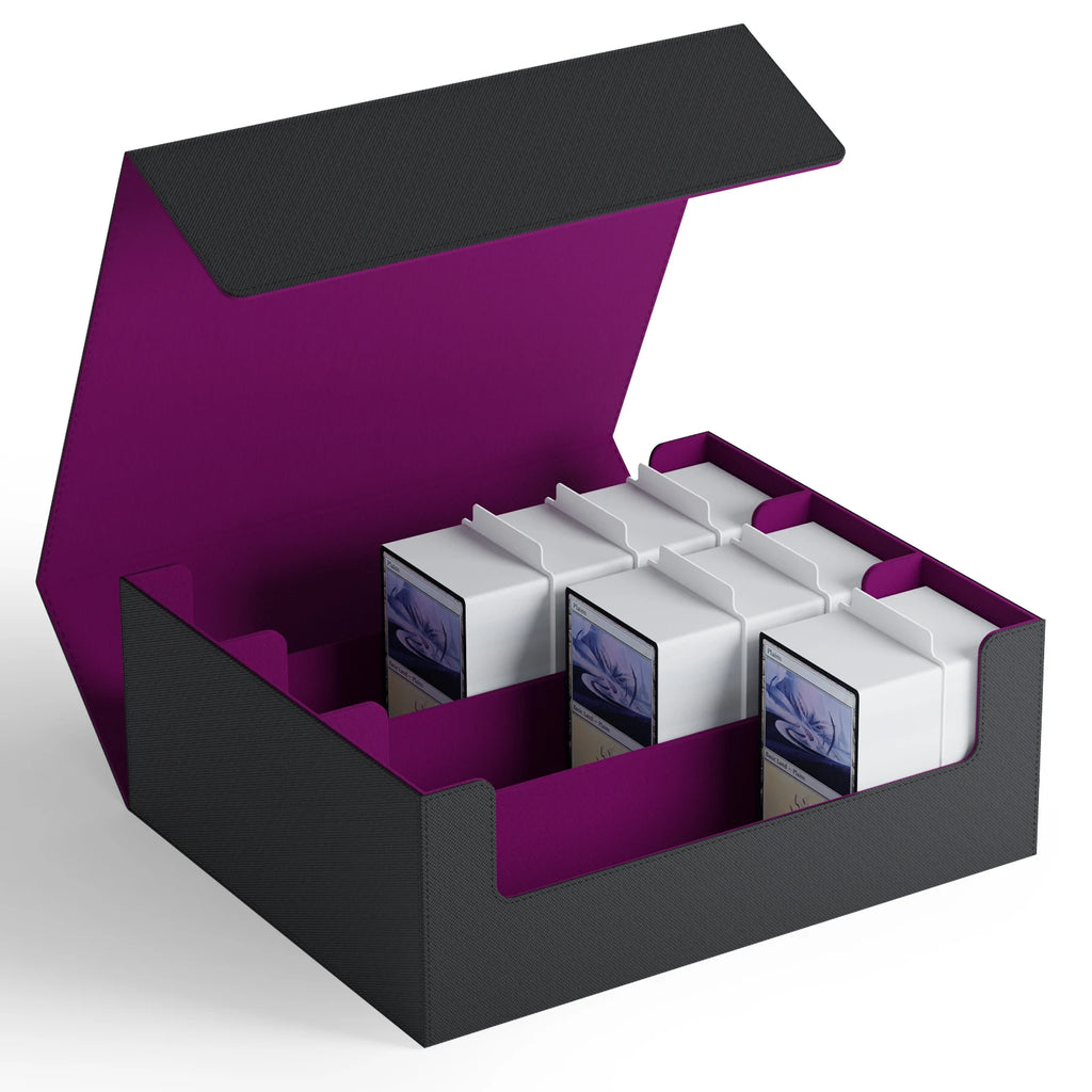 Premium PU Leather Trading Card Storage Box - Holds 1800+ Decks