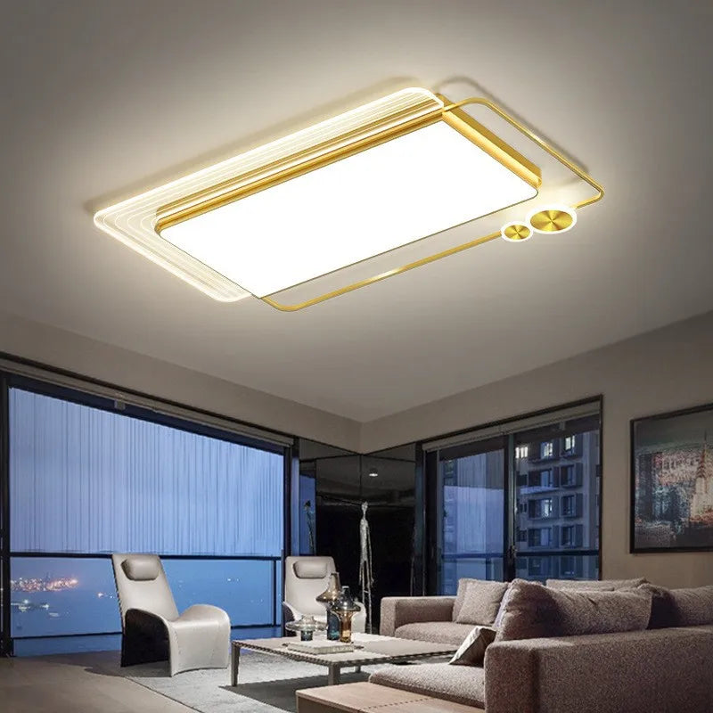 Nordic Double Square Acrylic LED Ceiling Lamp for Modern Spaces