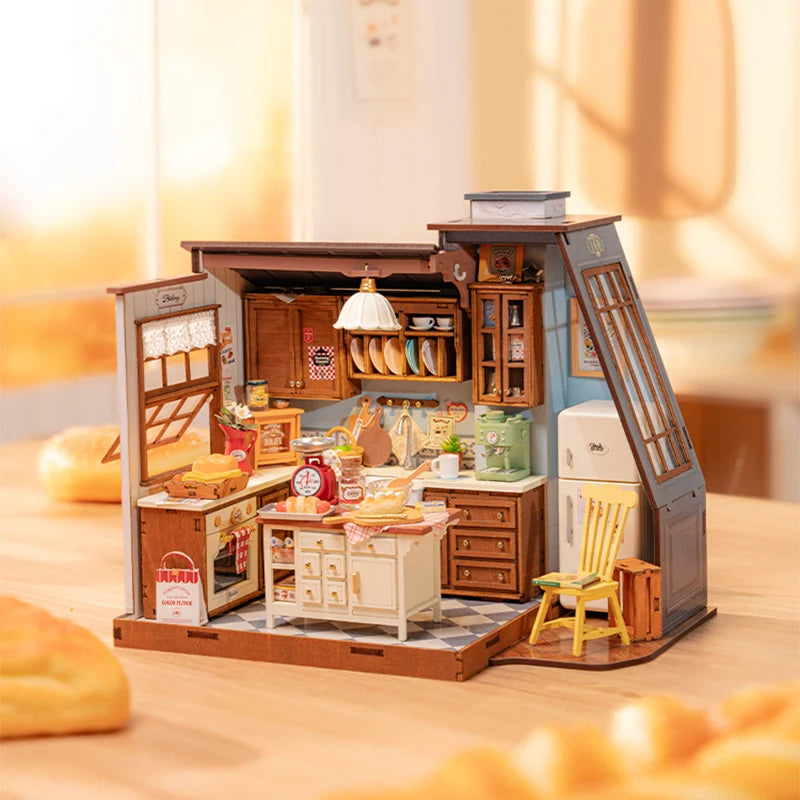 Robotime DIY Miniature Dollhouse Kit - Baking Kitchen Fun