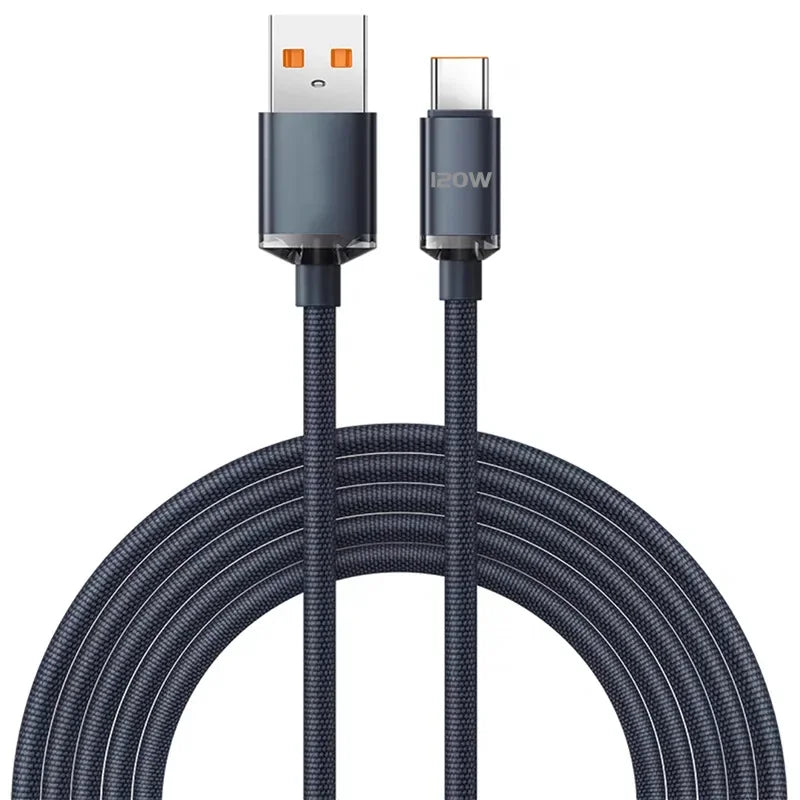 120W USB Type-C Fast Charging Cable for Samsung, Xiaomi, & More
