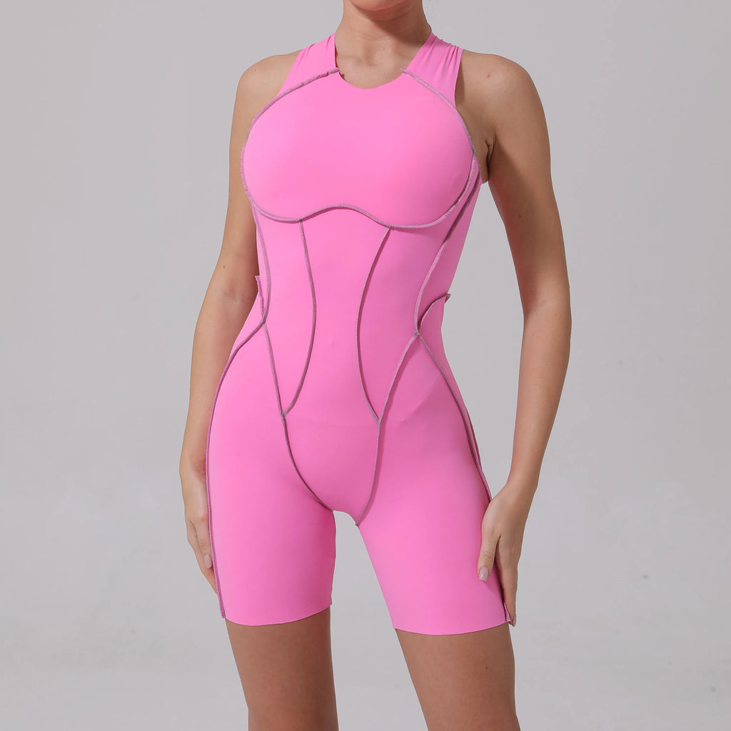 ZEEHOOH Women's Short Sleeve Yoga Jumpsuit - Stylish Activewear