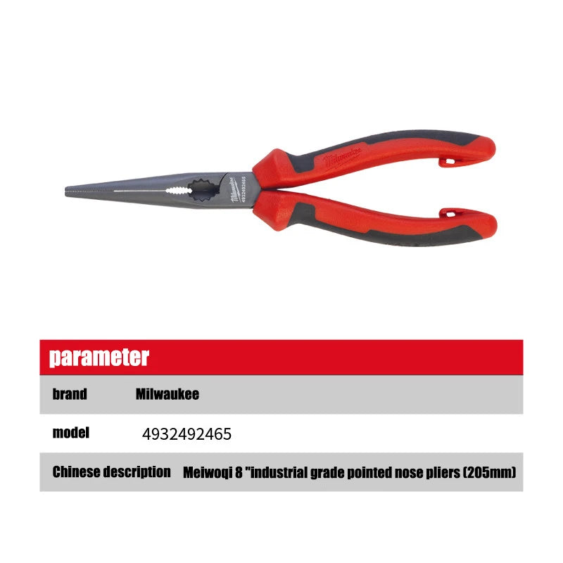 Milwaukee 8-Inch Long Nose Pliers - Versatile & Durable Tool