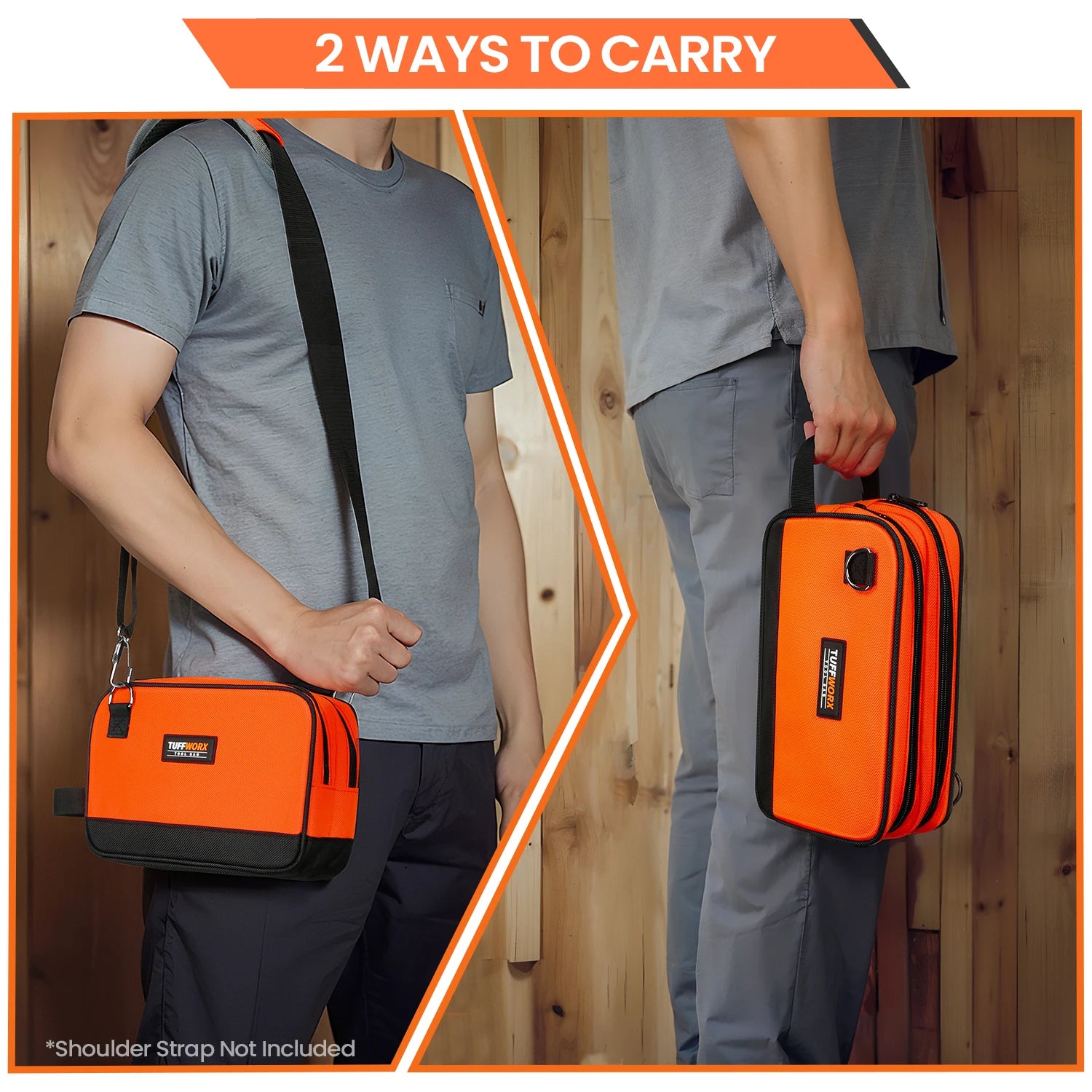 Compact Double-Zip Tool Storage Pouch - Durable, Multifunctional Design