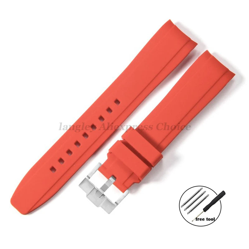 Versatile 20mm & 22mm Soft Rubber Watchband for Most Traditional Watches