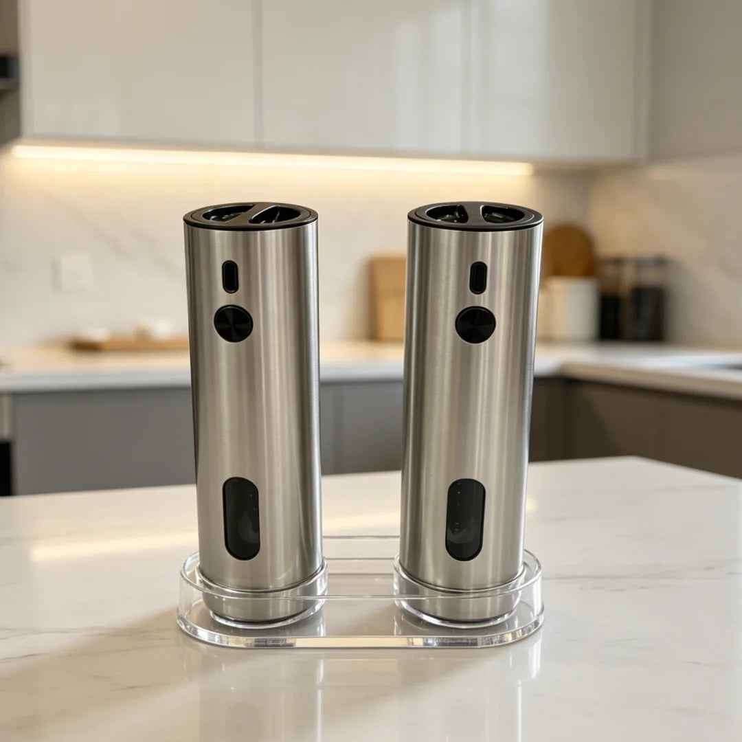 Rechargeable Electric Salt & Pepper Grinder Set - USB Charging, Adjustable Coarseness