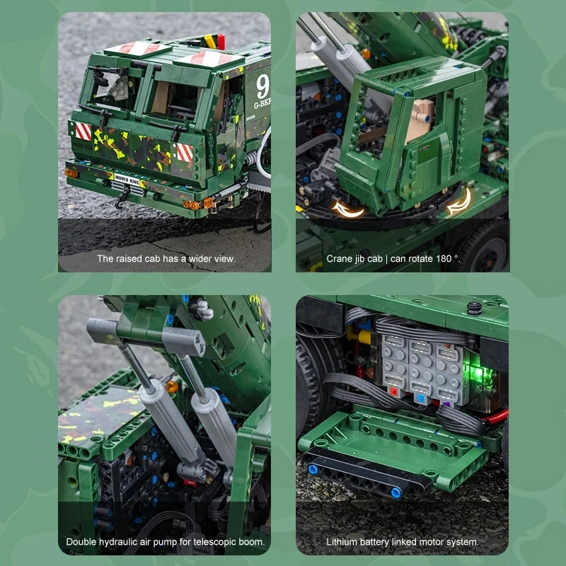 5539pcs Military Armoured Recovery Crane Building Blocks for Kids