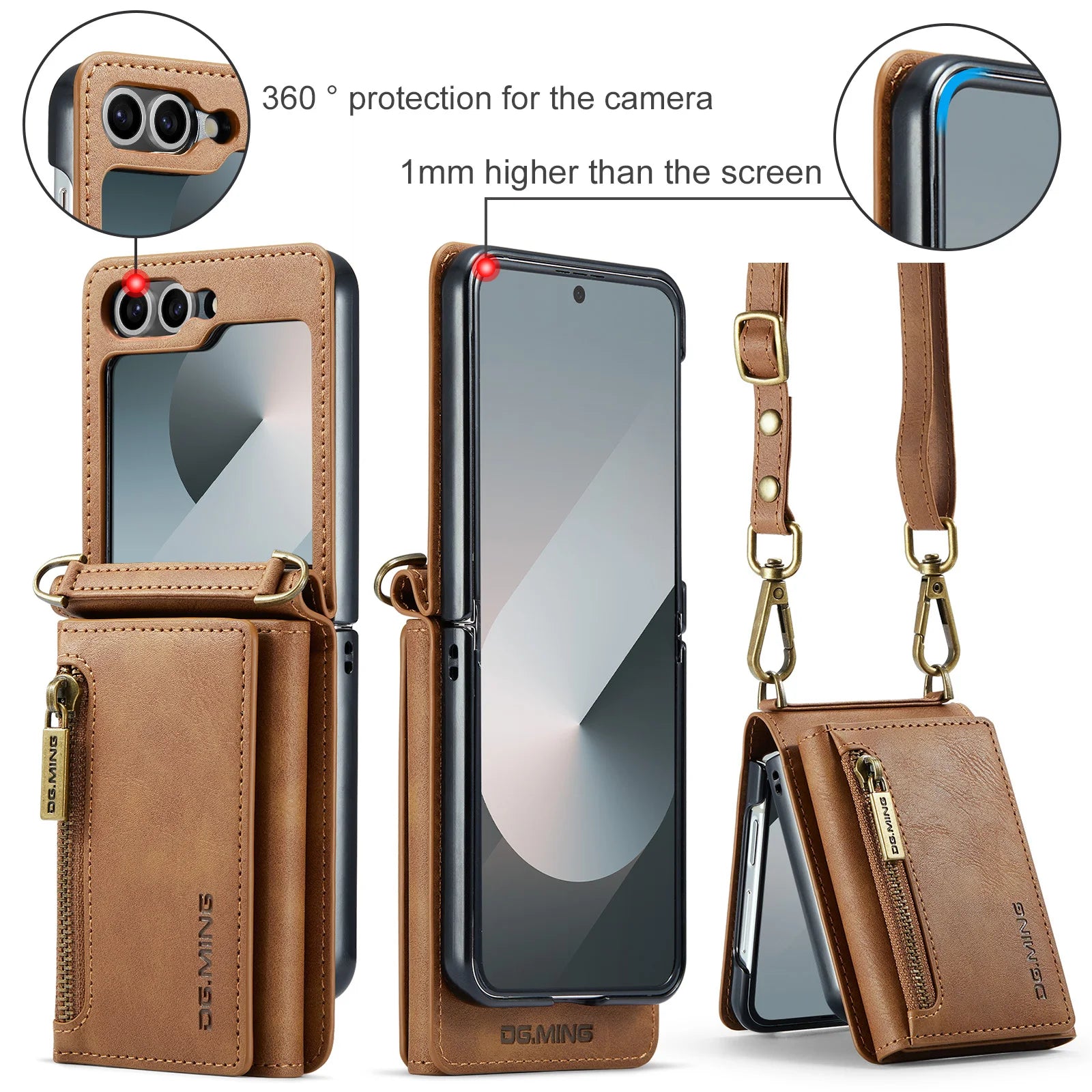 Luxury 2-in-1 Leather Flip Case for Samsung Galaxy Z Flip Series