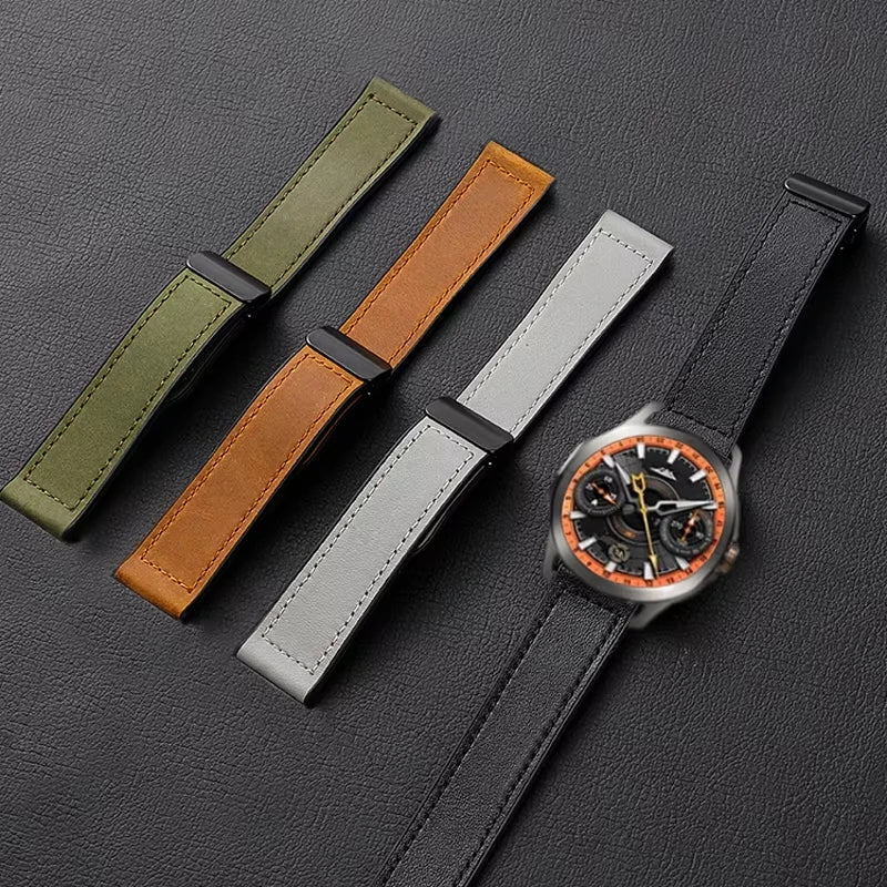 Luxurious Leather 22mm Magnetic Strap for Xiaomi Watch S1-S4
