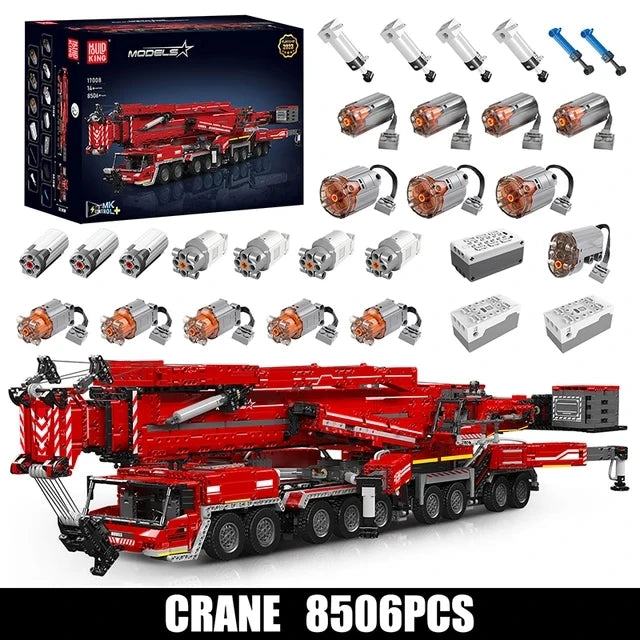 MOULD KING Motorized LTM 11200 Crane Truck Building Kit - 8506 Pcs