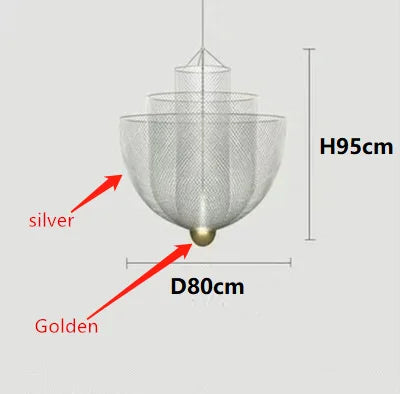 Modern Iron LED Pendant Lamp - Dimmable Mesh Light for Dining & Bedroom