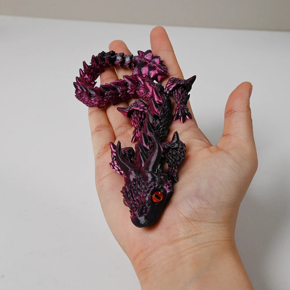 3D Printed Double-Horned Dragon Figurine - Unique Car & Home Decor