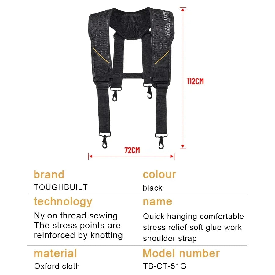 TOUGHBUILT Outdoor Tool Belt with GelFit Suspenders for Ultimate Comfort