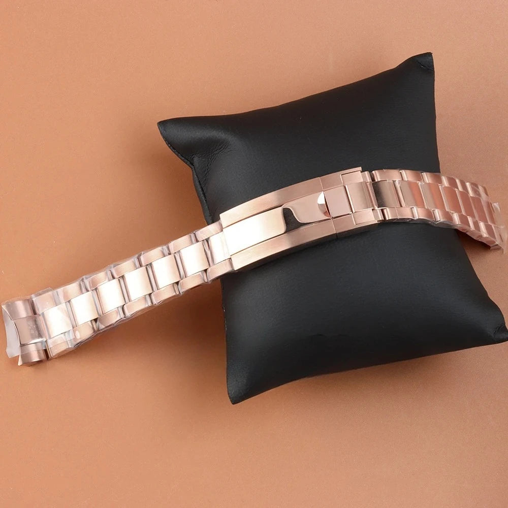 Stylish 20mm Stainless Steel Watchband - Rose Gold/Black/Gold