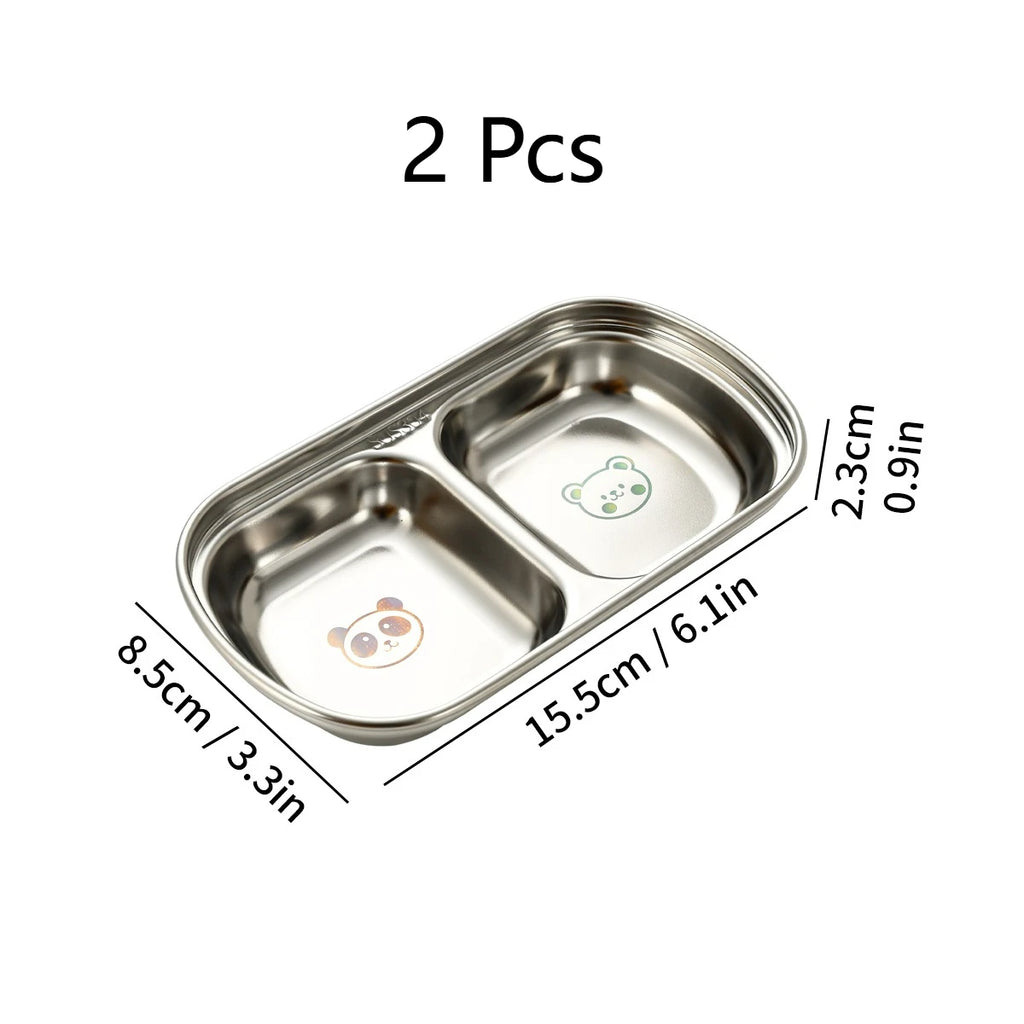 2/3/4 Grids Stainless Steel Divided Seasoning Plate