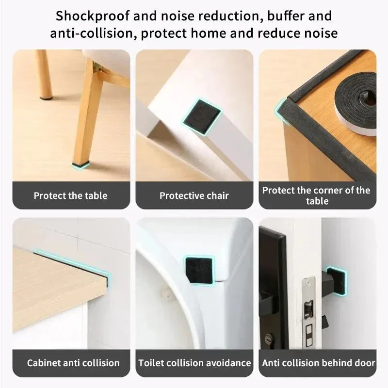 Non-Slip Foam Furniture Leg Pads - Self-Adhesive & Silent