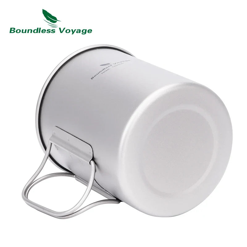 Titanium Camping Mug with Lid - Stackable & Durable Travel Cup