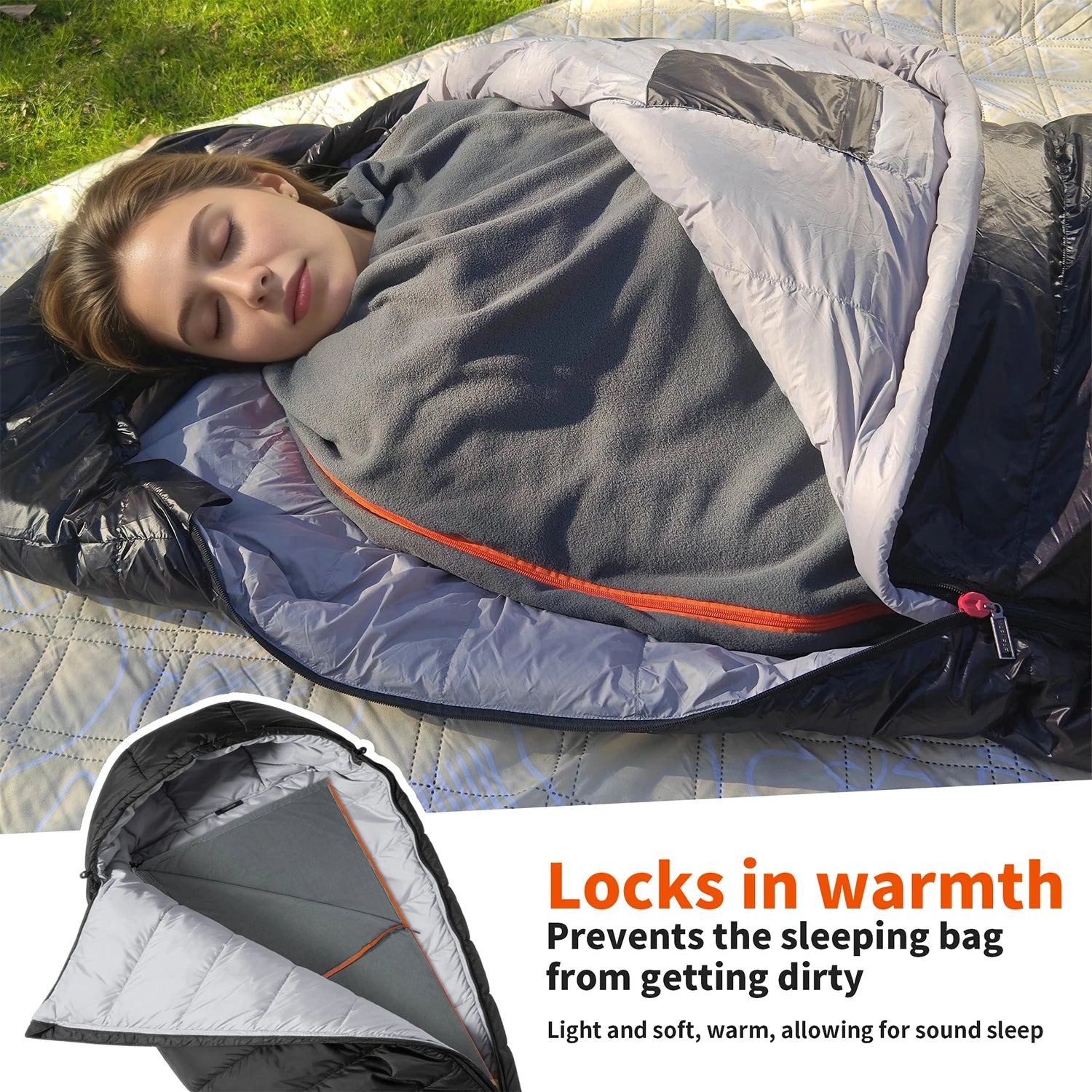 MAPLEAF Ultralight Fleece Sleeping Bag Liner for Cold Weather Camping