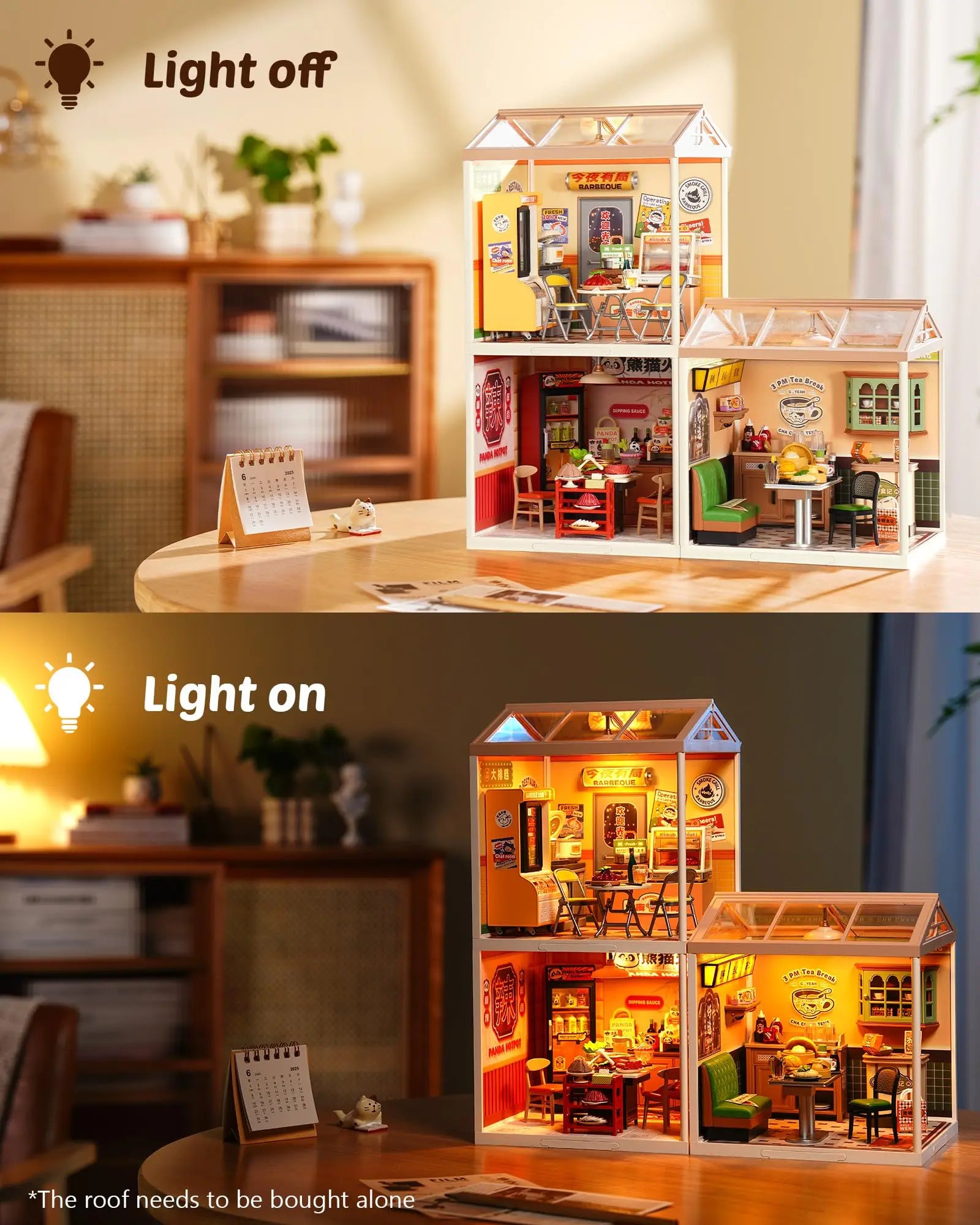 Rolife DIY Night Out Food Stall - Miniature Restaurant Kit for All Ages