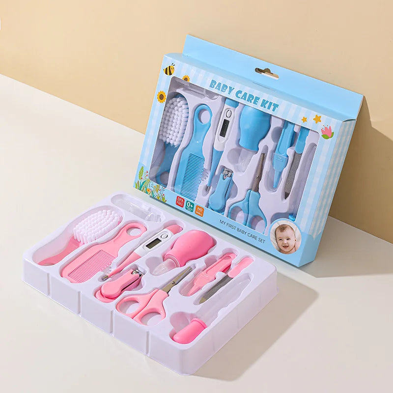 7-in-1 Baby Care Kit: Newborn Grooming Set for Infants - Pink/Blue