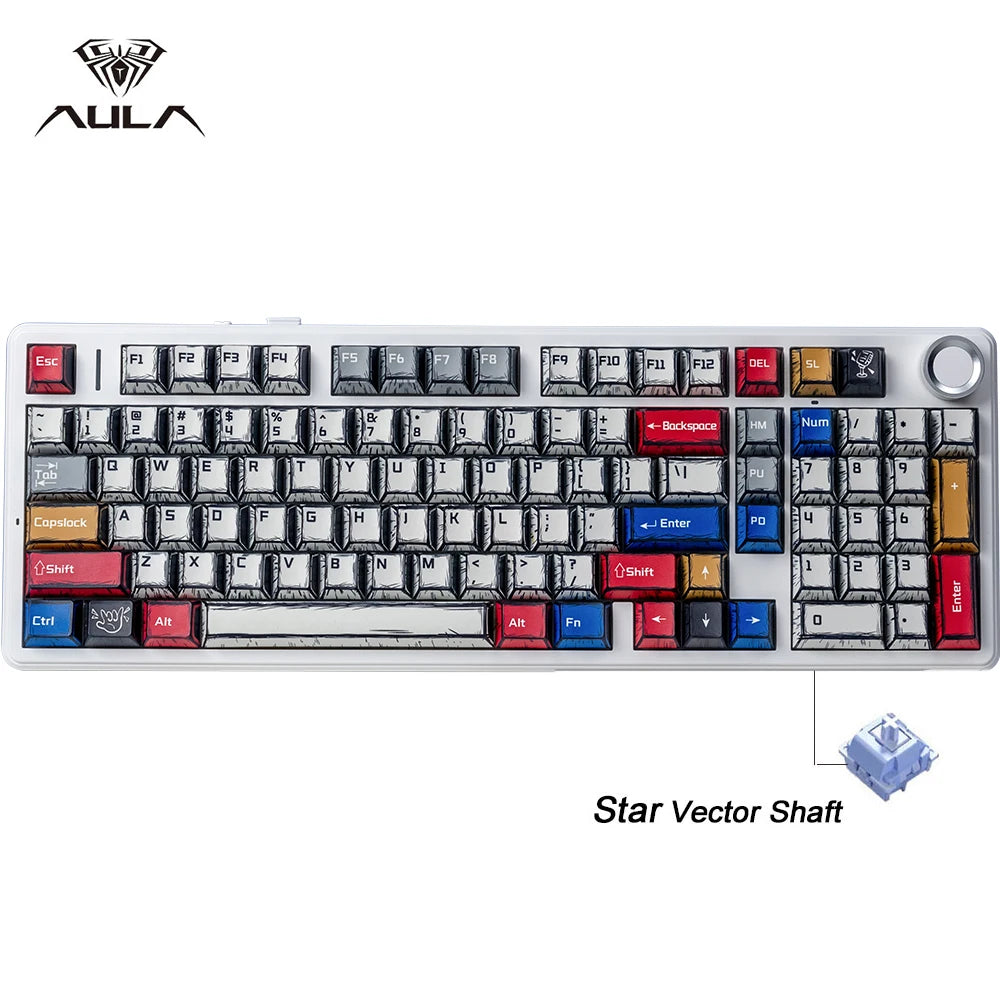 AULA F99 PRO Wireless Mechanical Gaming Keyboard - Tri-Mode, Compact
