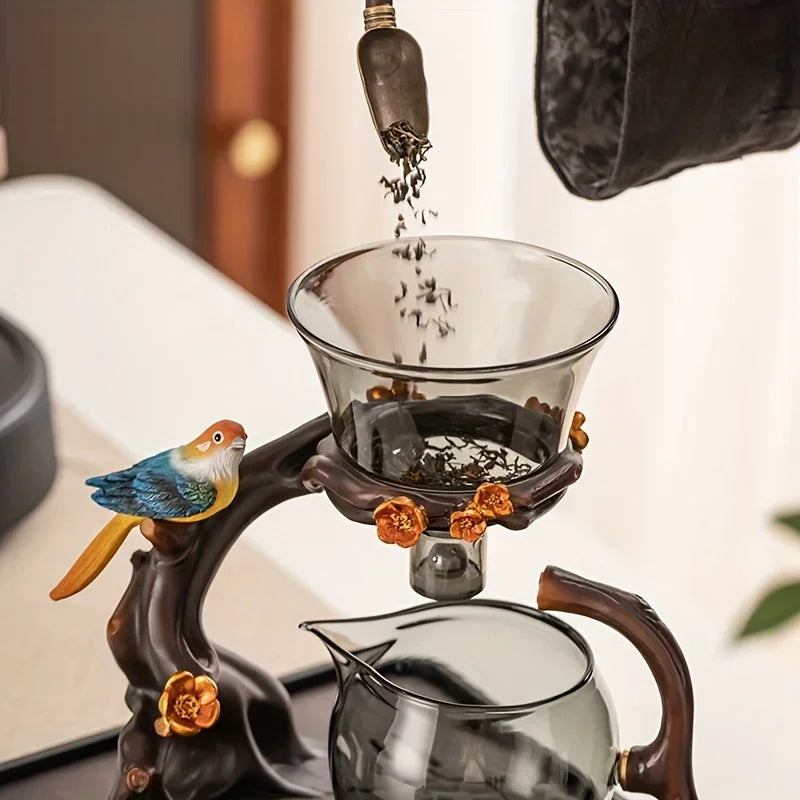 Elegant Drip Glass Tea Set - Semi-Automatic & Heat Resistant
