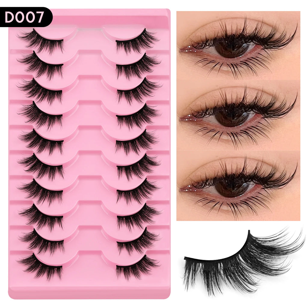 WOSHEER Cat Eye Half Lashes - Soft Wispy Faux Mink Eyelashes