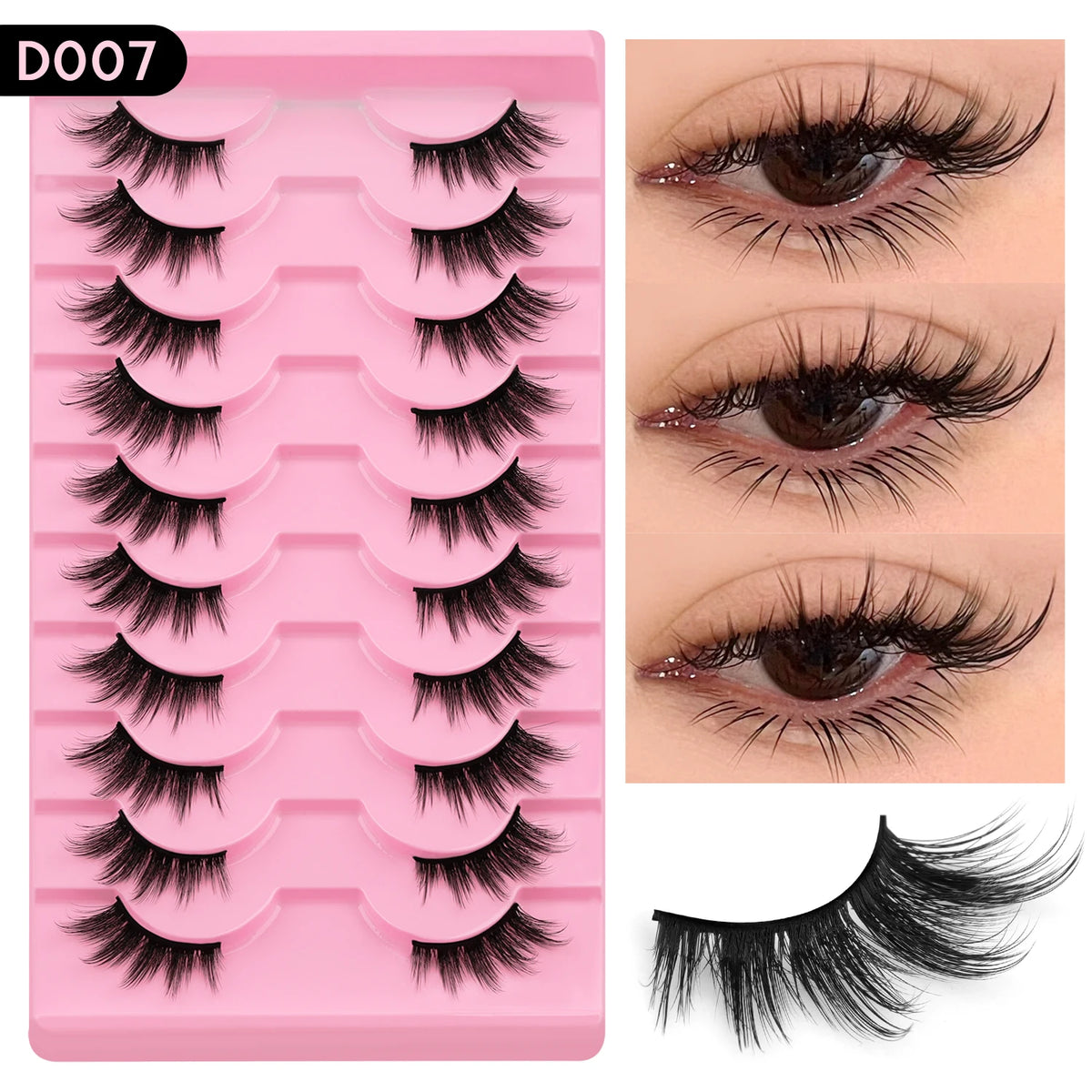 WOSHEER Cat Eye Half Lashes - Soft Wispy Faux Mink Eyelashes
