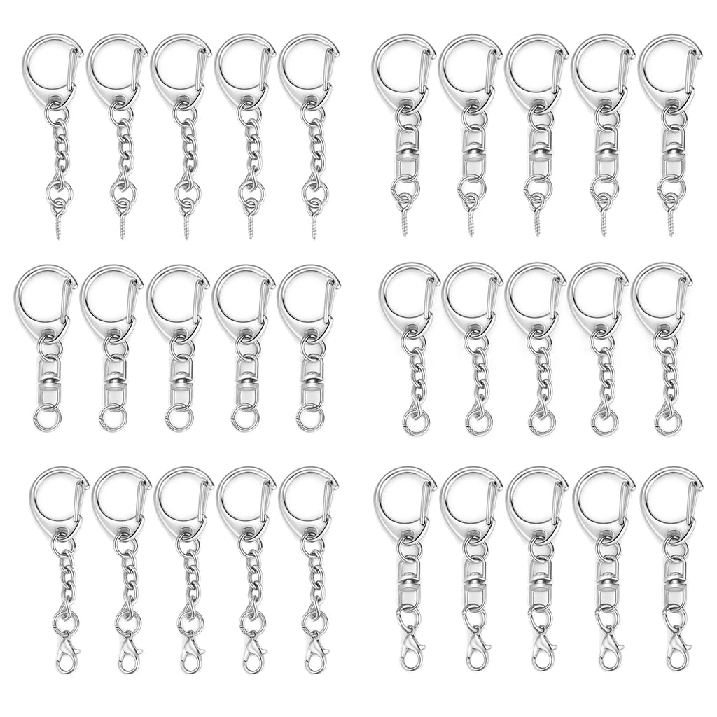 Lobster Clasp Key Rings - Zinc Alloy Connectors for DIY Jewelry