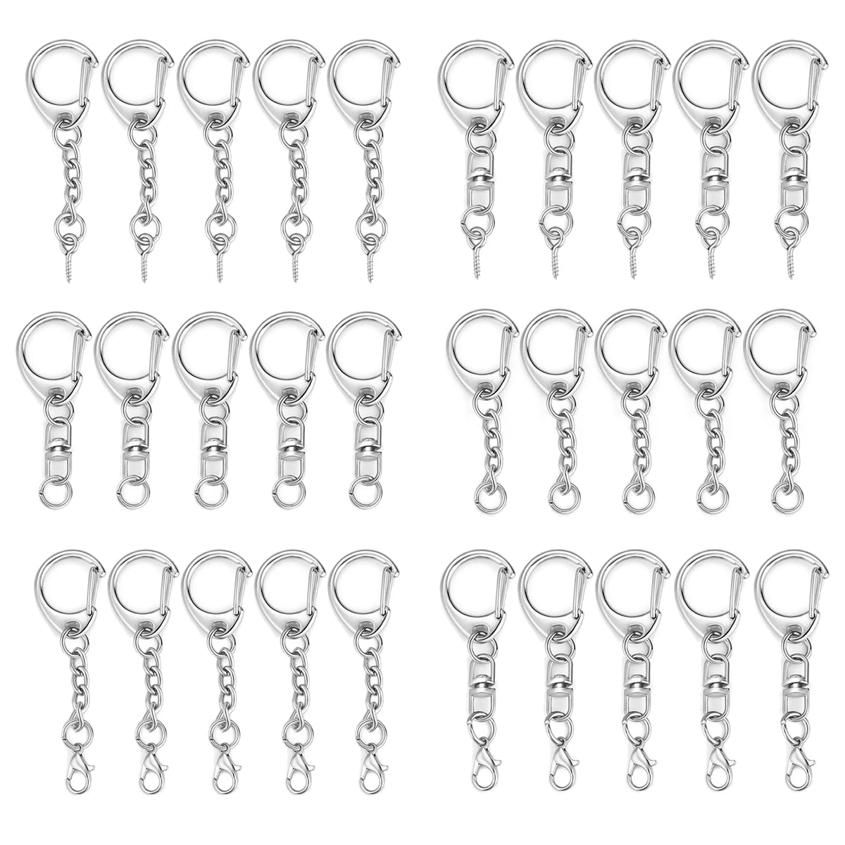 Lobster Clasp Key Rings - Zinc Alloy Connectors for DIY Jewelry