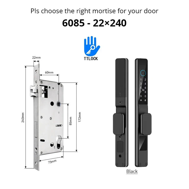 Smart Waterproof Sliding Door Lock with TTLock & Alexa Integration