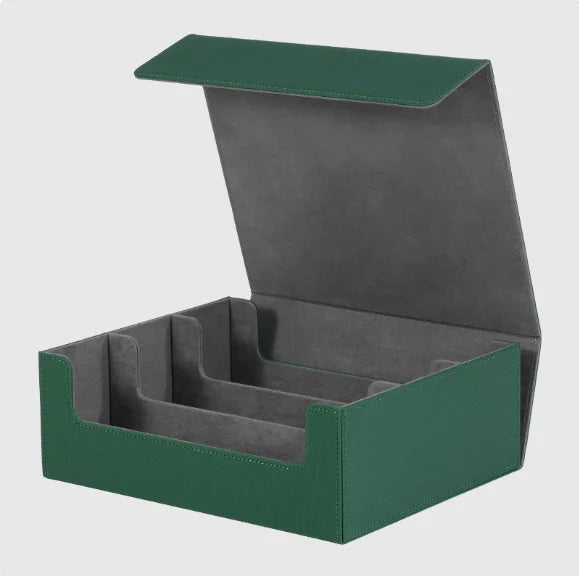 Premium PU Leather Trading Card Storage Box - Holds 1800+ Decks