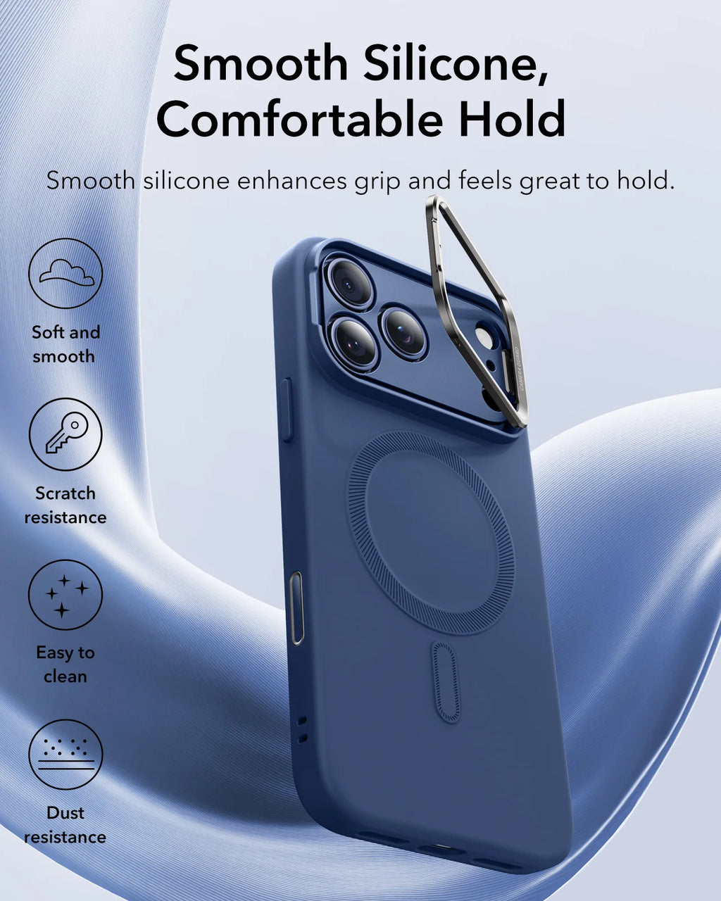 ESR Silicone Case with Adjustable Stand for iPhone 17 Pro Max