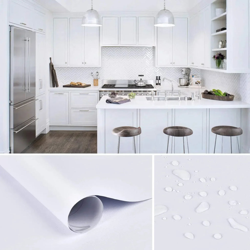 Waterproof Black and White Vinyl Wallpaper - Self-Adhesive for Home Decor