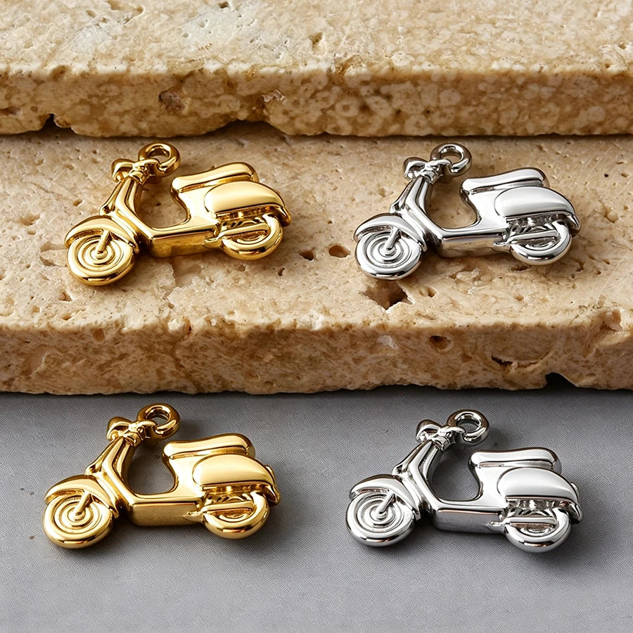 4pcs Funny Transportation Charms - Stainless Steel Pendants for DIY