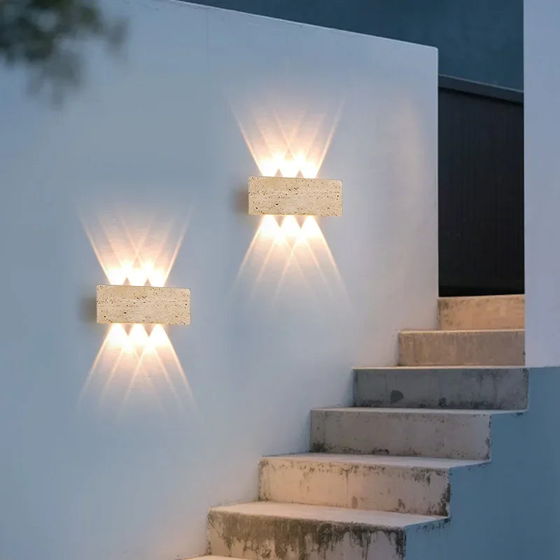 Wabi-Sabi Outdoor Waterproof Wall Lamp - LED Natural Stone Light