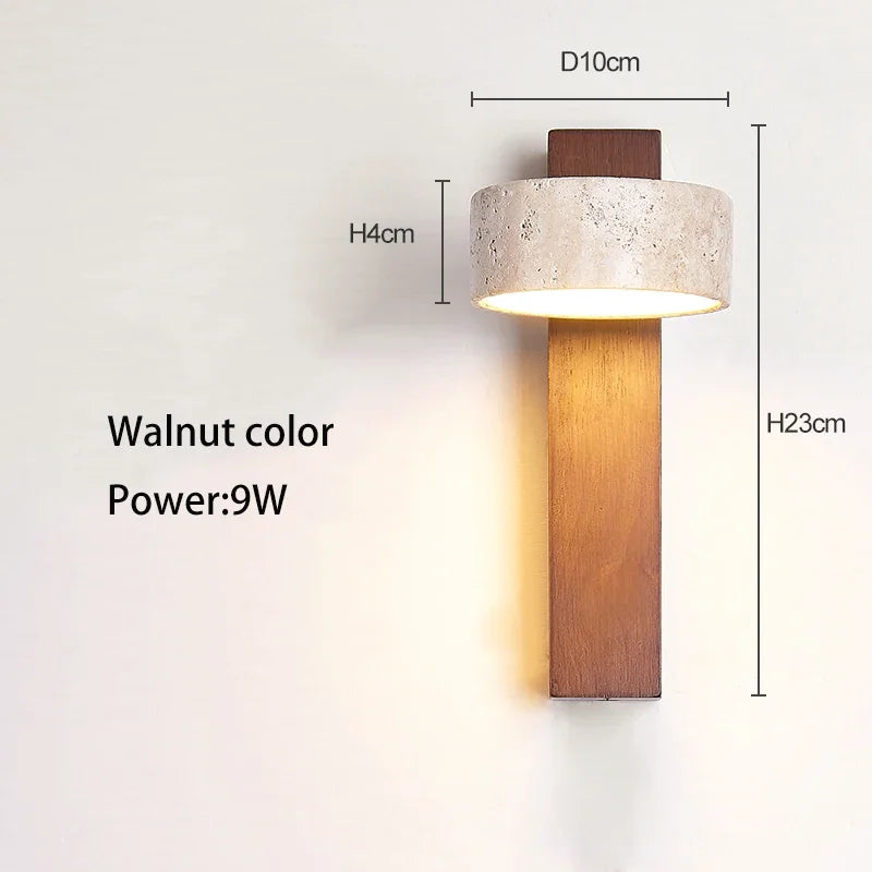 Modern Stone Wall Lamp with Rotatable LED and Pull Switch