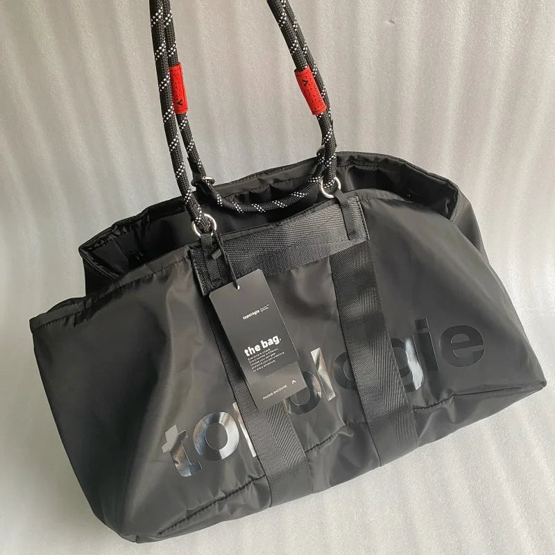 Elegant Water-Resistant Nylon Travel Duffle Bag for Short Trips