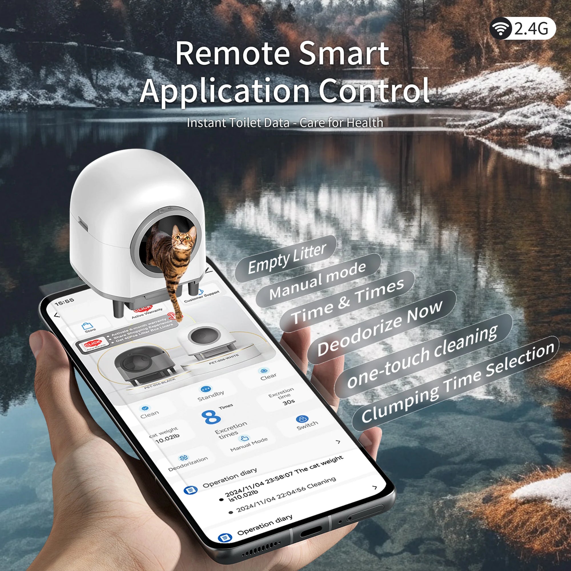 REDSASA Smart Automatic Cat Litter Box with App Control & Safety Sensors